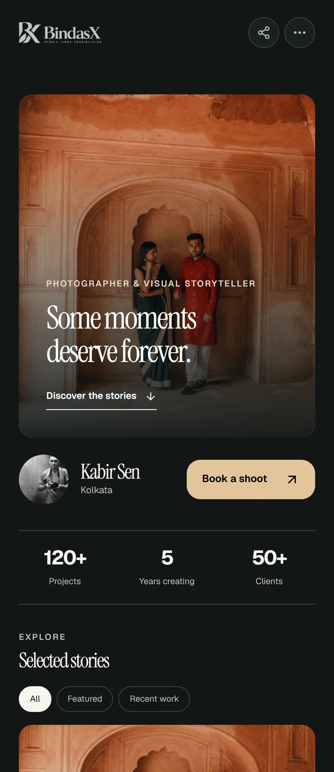 Lens Story creator page preview